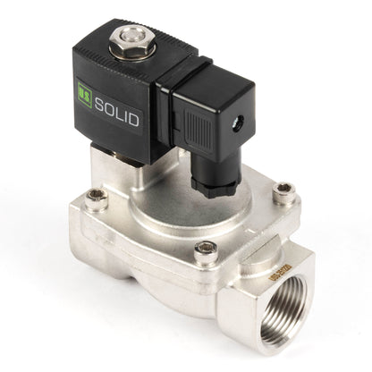 1" magnetventil i rustfrit stål - 24V AC, normalt lukket, 4,4-232 PSI, VITON-tætning