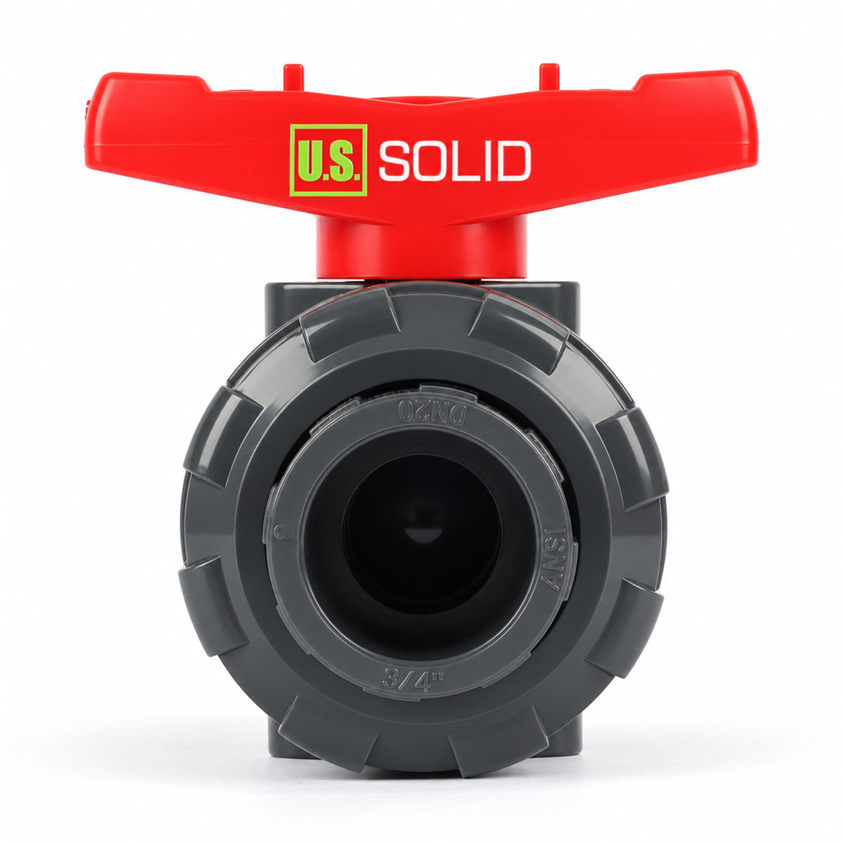 3/4" PVC True Union Ball Valve, Full Port, Slip Socket, Schedule 40 and 80 Compatible, 150 psi, PTFE Seat, EPDM O-Ring,  2 Pack