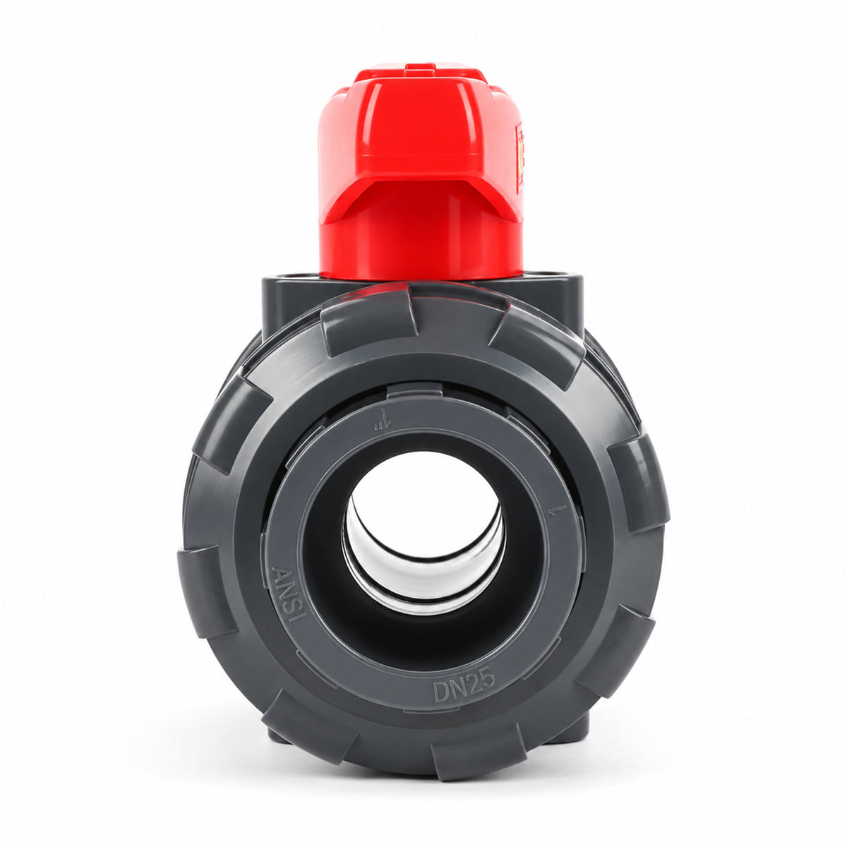 Vanne à bille à union véritable en PVC 1", passage intégral, emboîtement coulissant, compatible Schedule 40 et 80, 150 psi, siège en PTFE, joint torique en EPDM, lot de 2