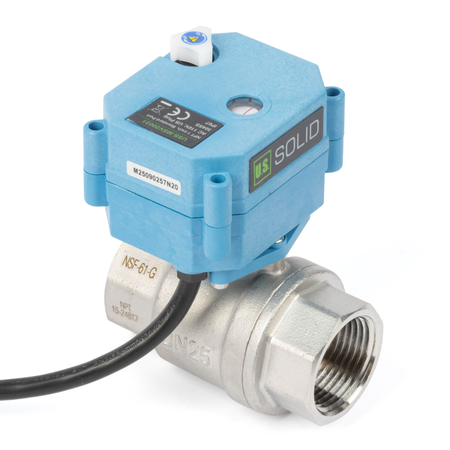 Vanne à boisseau sphérique motorisée en laiton 1" - Vanne à boisseau sphérique électrique 110 V CA, retour automatique, normalement fermée