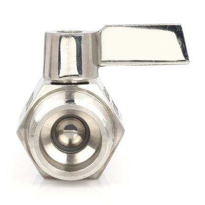 U.S. Solid 2 stk. 1/4" minikuleventil 304 rustfritt stål hunn × hann NPT gjenger