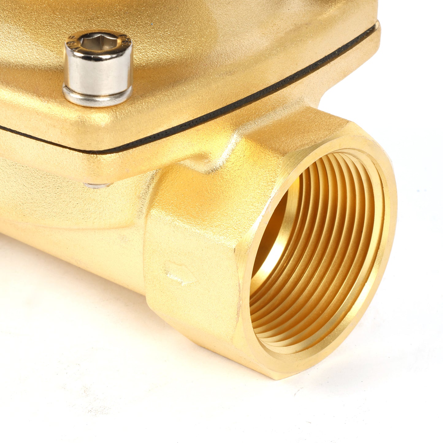 صمام الملف اللولبي الصلب الأمريكي - صمام الملف اللولبي الكهربائي النحاسي مقاس 1-1/4 بوصة 110 فولت تيار متردد، مغلق عادةً، مانع تسرب VITON