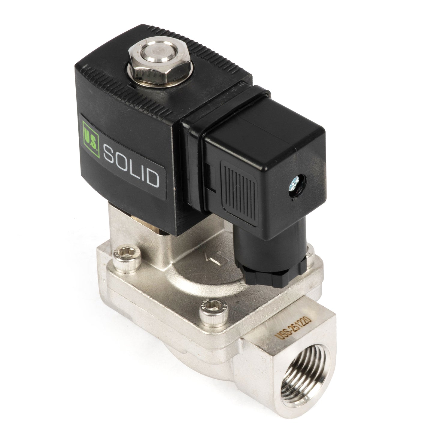 1/2" Stainless Steel  Solenoid Valve - 24V AC, Normally Closed, 4.4-232 PSI, VITON Seal