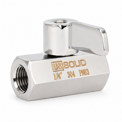 1/4" Mini Ball Valve 304 Stainless Steel Female Thread 2PCS