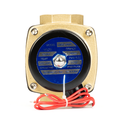 1-1/2" Brass Solenoid Valve - 24V DC Normally Closed, Viton Seal