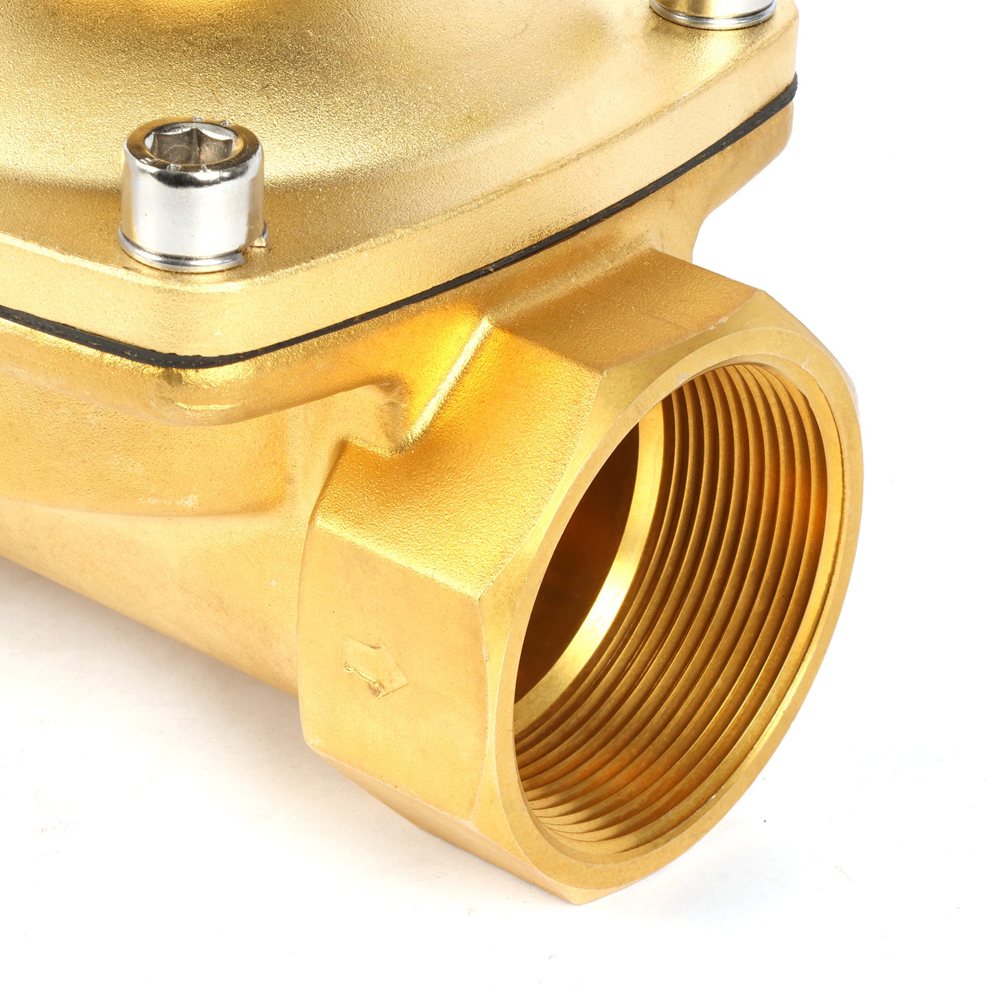 صمام الملف اللولبي الأمريكي الصلب مقاس 2 بوصة - صمام الملف اللولبي 110 فولت تيار متردد، جسم نحاسي، مغلق عادةً، مانع تسرب فيتون 