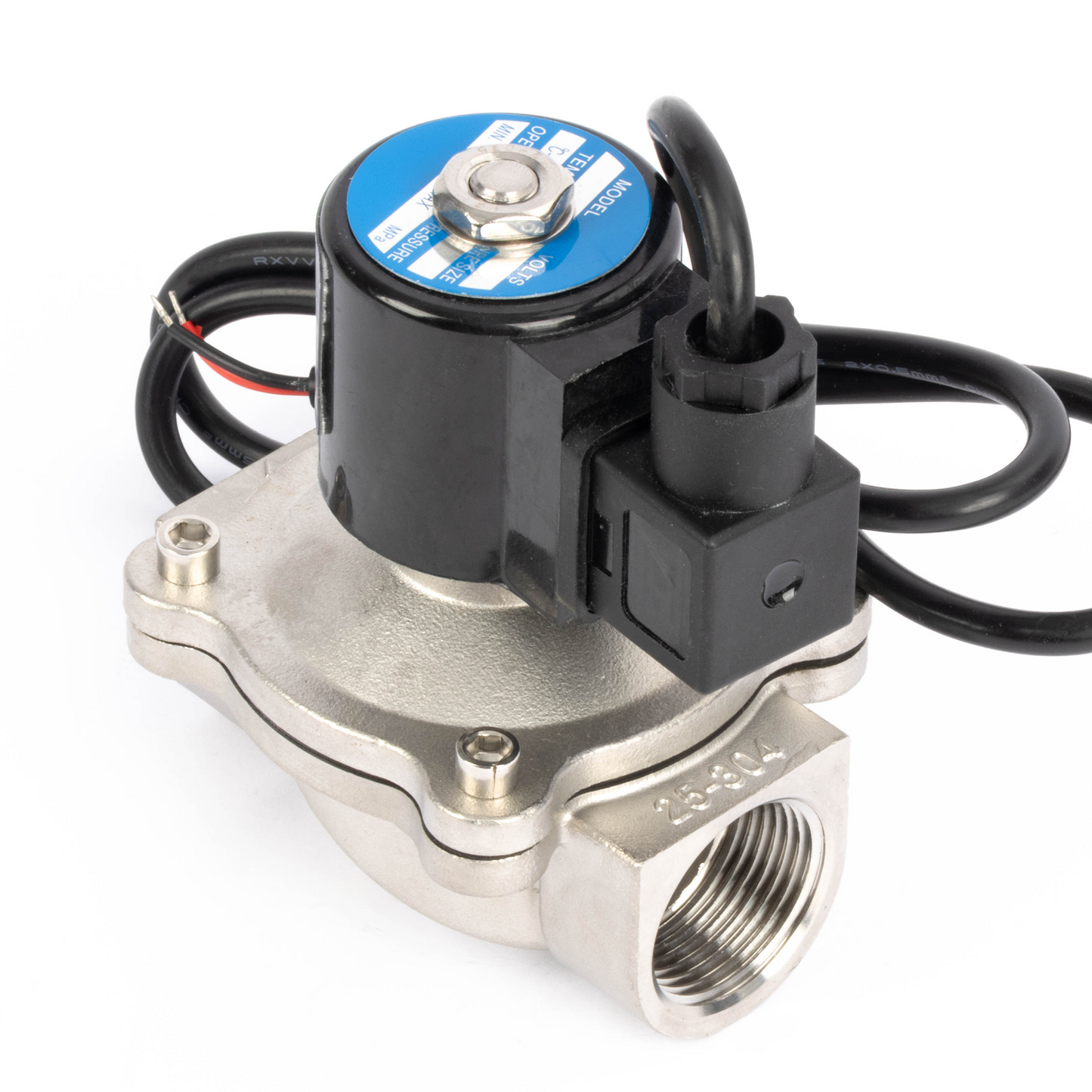 1/2" magnetventil - 24V DC elektrisk magnetventil i rustfrit stål, normalt lukket, IP68