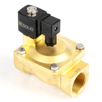 1-1/4" messing magnetventil - 24V DC, normalt lukket, 4,4-232 PSI, VITON pakning