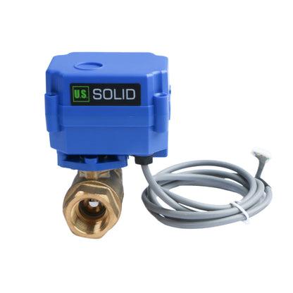 Water Leak Detector - Water Leak Detect and Protect System with 1/2” Brass Motorized Ball Valve, Controller and 3 Sensors