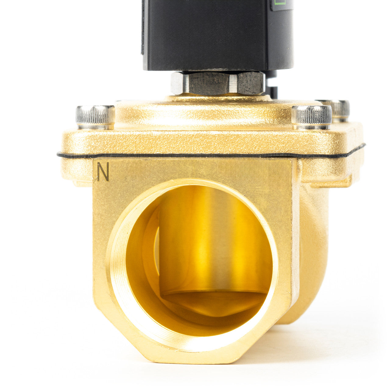 1-1/4" Solenoid Valve - Brass 110V AC Normally Closed with Viton Seal, Junction Box Type