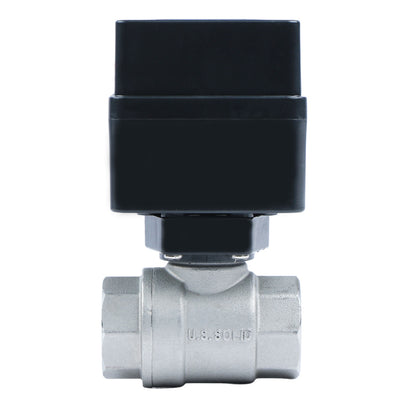 1/2" Motorized Ball Valve - Stainless Steel Electric Ball Valve with 3 Indicator Lights - 2 Wire Auto Return, Normally Closed, 9-36V AC/DC by U.S. Solid