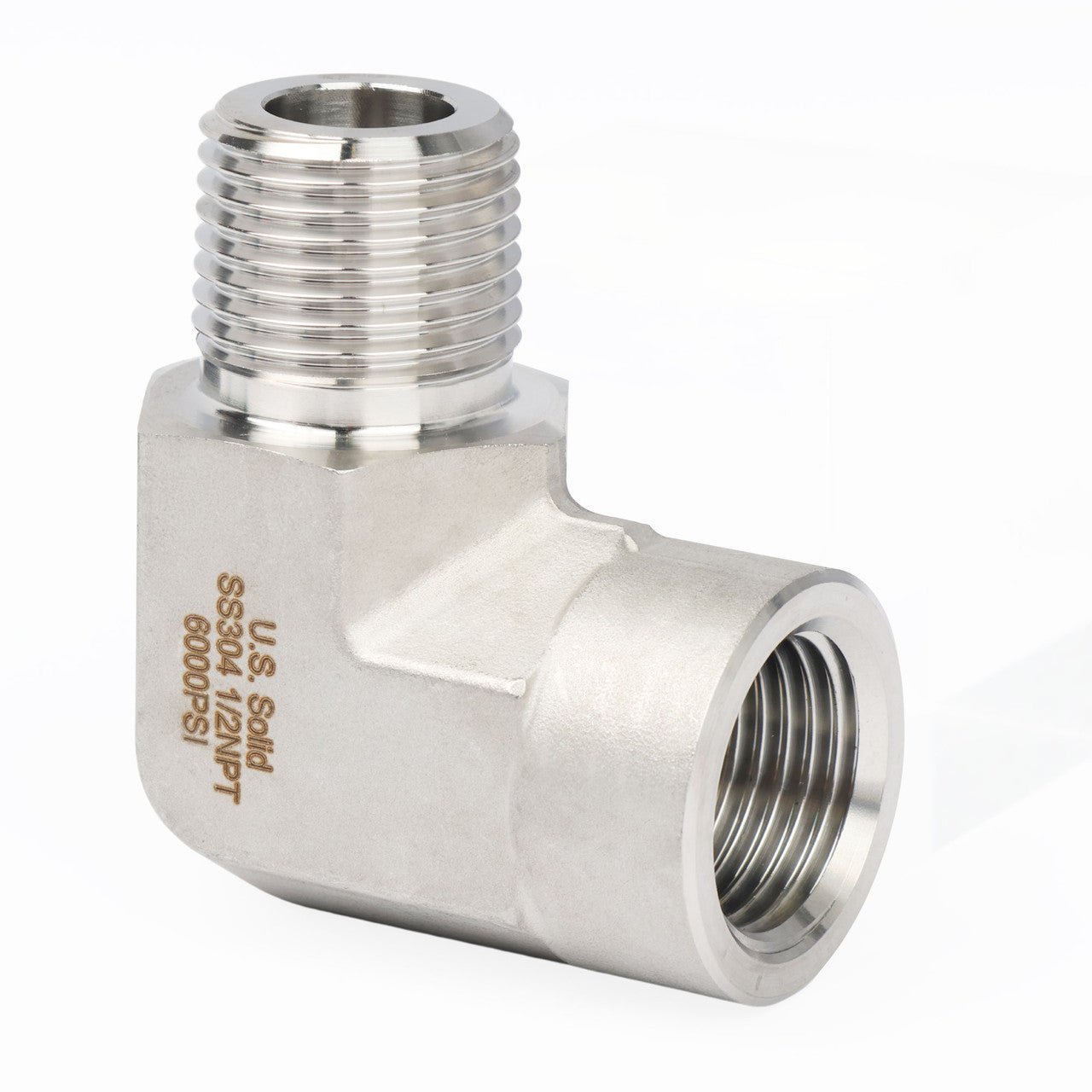 304 Stainless Steel 6000 Psi 90 Degree Elbow Male Female(1/2*1/2 NPT)