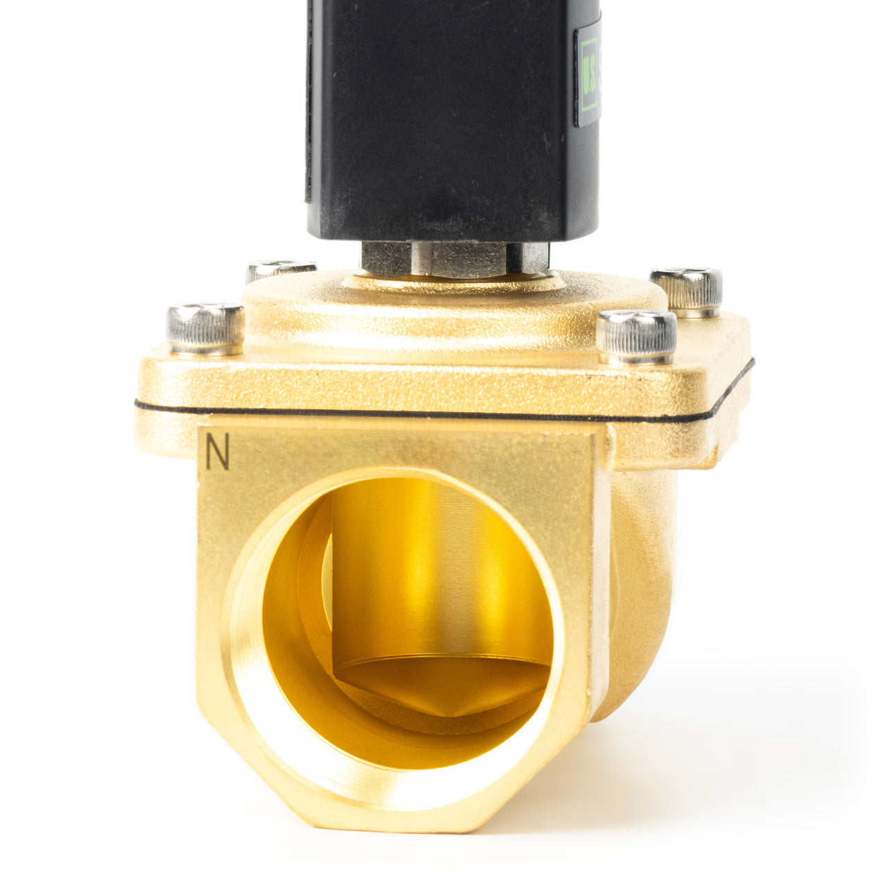 1-1/4" Solenoid Valve - Brass 12V DC Normally Closed with Viton Seal, Junction Box Type