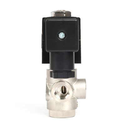 1/4" SUS304 3-tieinen solenoidiventtiili - 12 V DC, 2 asentoa