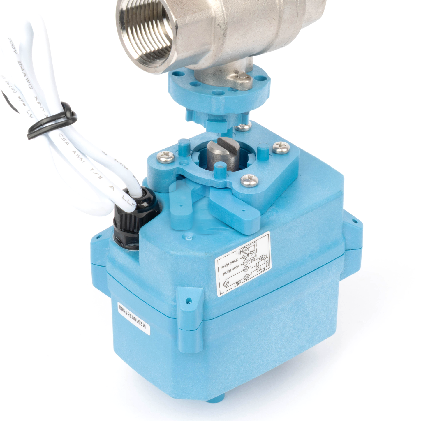 3/4" Quick-Release Motorized Ball Valve - 304 Stainless Steel, DC12~24V/AC24V, 2-Wire Auto-Return with Manual Override, IP67