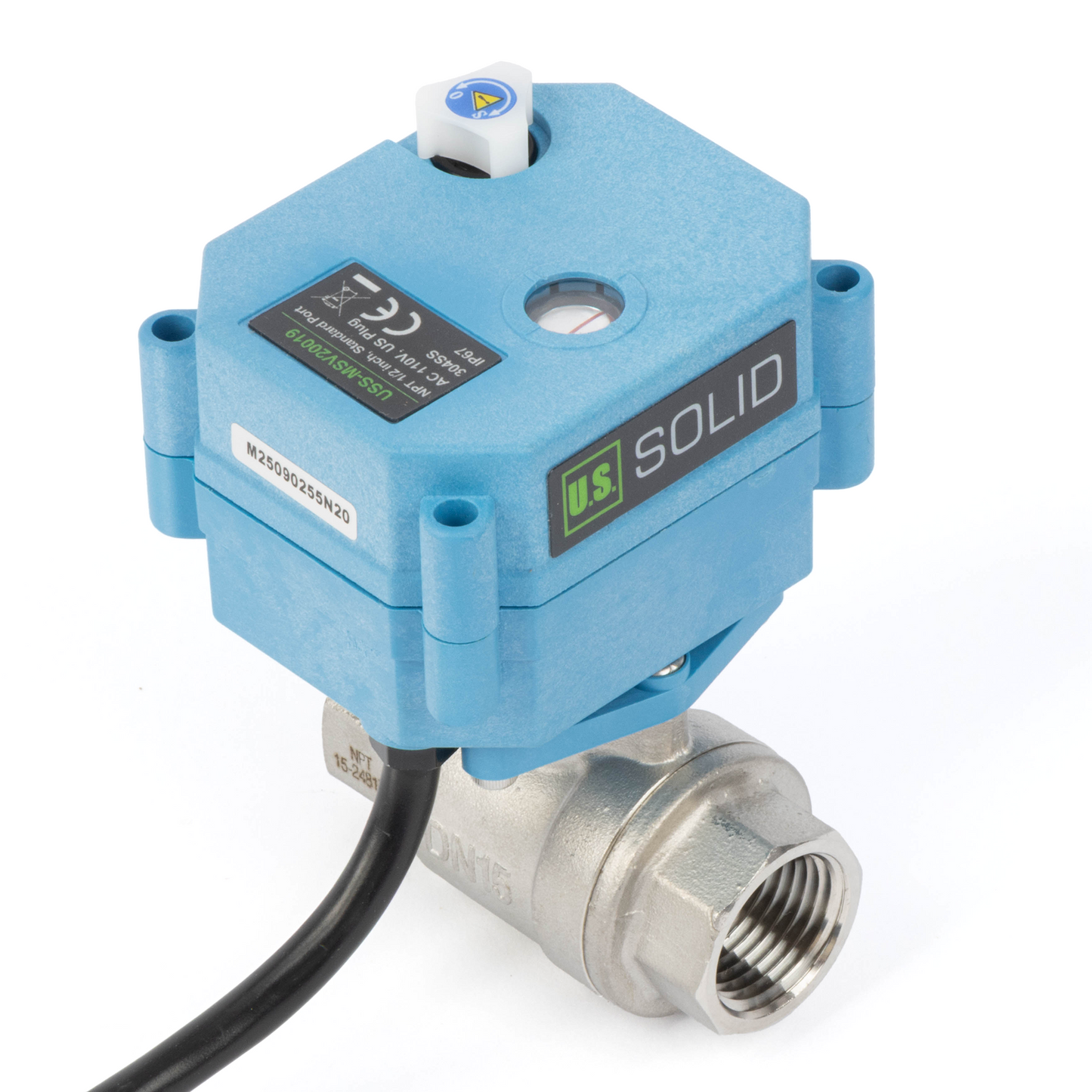 Vanne à boisseau sphérique motorisée en laiton 1/2" - Vanne à boisseau sphérique électrique 110 V CA, retour automatique, normalement fermée