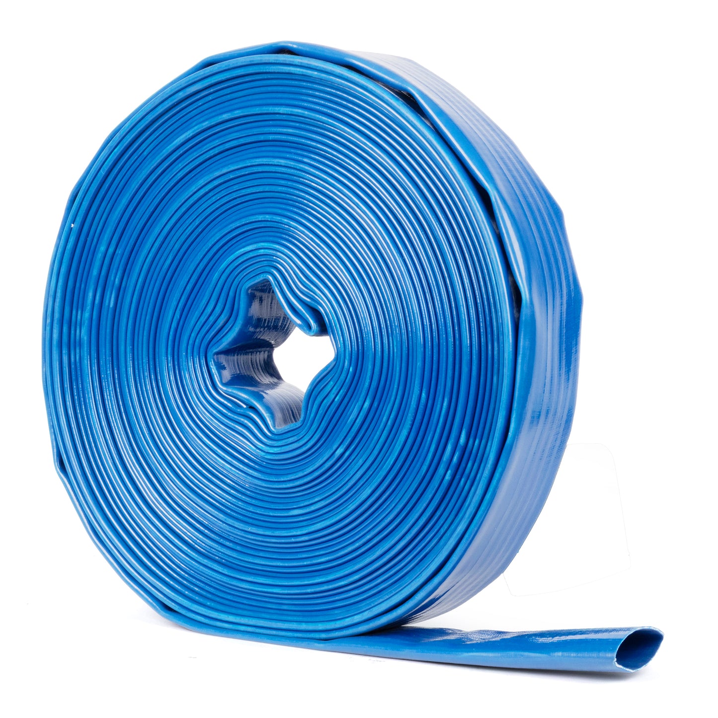 Selang PVC Pipih Bertulang 2" x 100 kaki - Dinding 2mm, 4 Penjepit Selang (Tanpa Fitting)