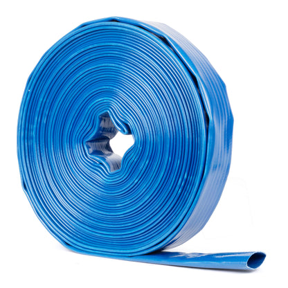 Selang PVC Pipih Bertulang 2" x 100 kaki - Dinding 2mm, 4 Penjepit Selang (Tanpa Fitting)