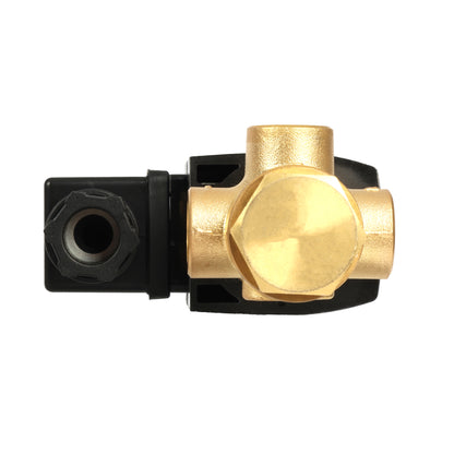 1/4" messinkinen 3-tie solenoidiventtiili - 12 V DC 2 asentoa