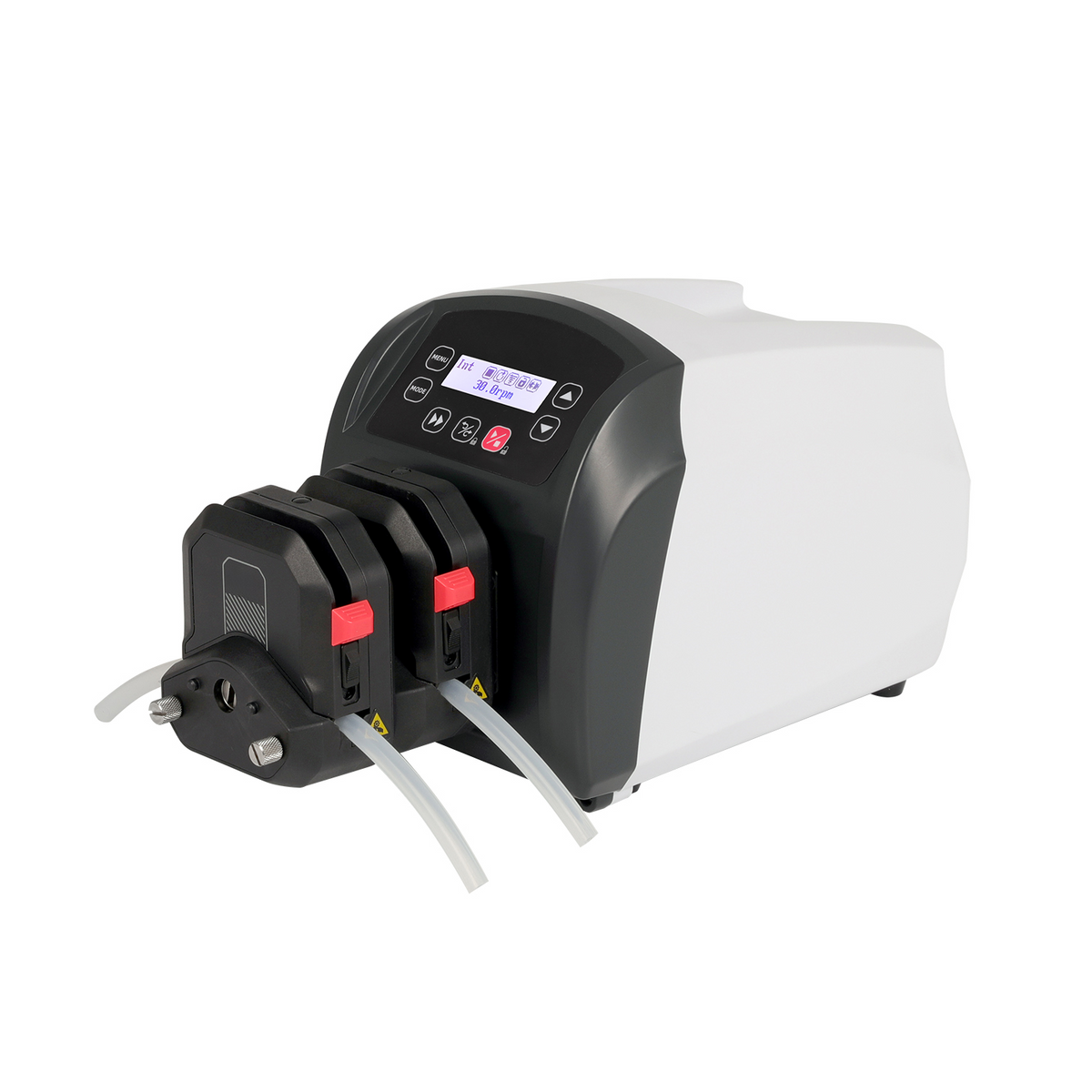 Bomba peristáltica de velocidade variável - Canal duplo (0,005–1495 mL/min), carcaça em ABS