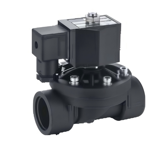 1" Plastic PA66 Solenoid Valve 12V DC, 0-6 Bar, Normally Open, NBR Seal for Water, Air