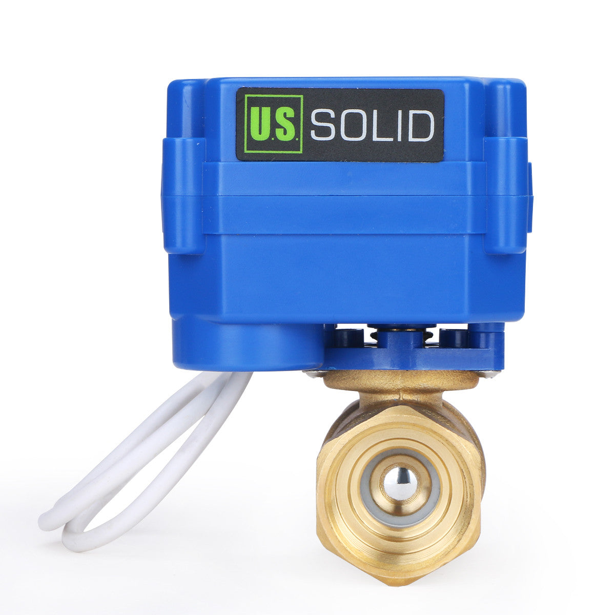 U.S. Solid Motorized Ball Valve- 3/4” Brass Electrical Ball Valve with Standard Port, 9-24 V AC/DC, 2 Wire Auto Return, Normally Open