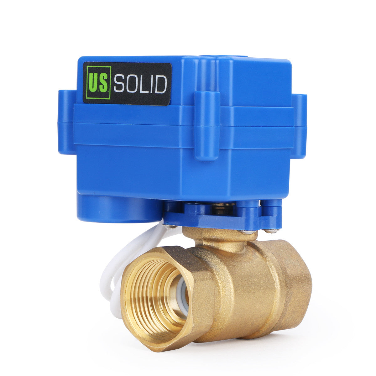 U.S. Solid Motorized Ball Valve- 3/4” Brass Electrical Ball Valve with Standard Port, 9-24 V AC/DC, 2 Wire Auto Return, Normally Open