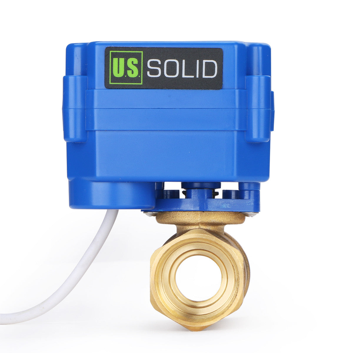 U.S. Solid Motorized Ball Valve- 3/4” Brass Electrical Ball Valve with Standard Port, 9-24 V AC/DC, 2 Wire Auto Return, Normally Open