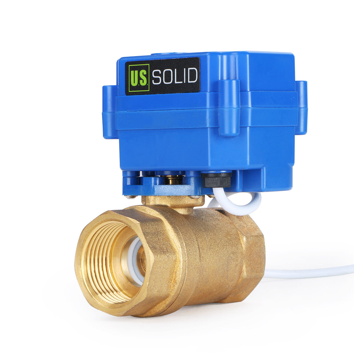 U.S. Solid Motorized Ball Valve- 1” Brass Electrical Ball Valve with Standard Port, 9-24 V AC/DC, 2 Wire Auto Return, Normally Open