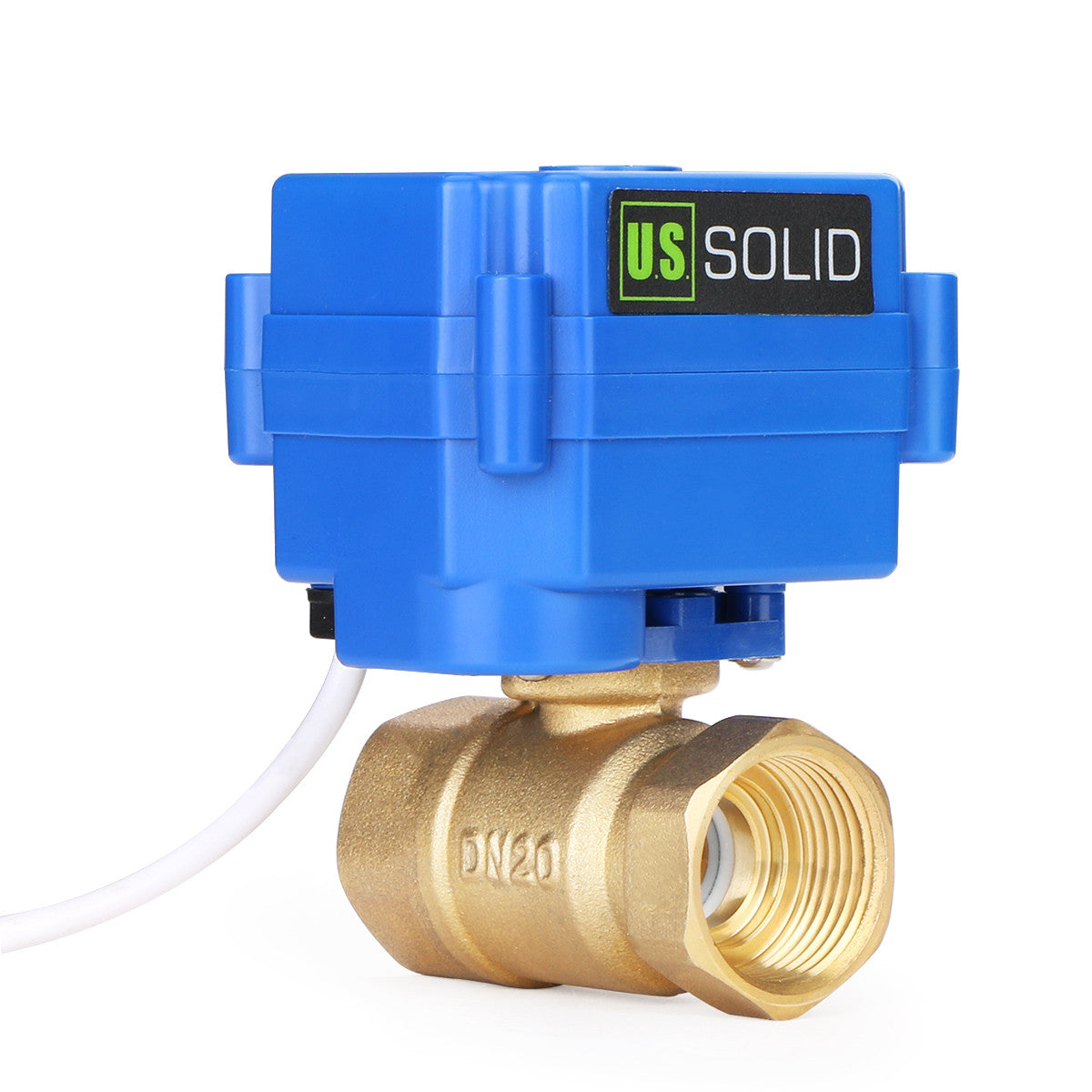 U.S. Solid Motorized Ball Valve- 3/4” Brass Electrical Ball Valve with Standard Port, 9-24 V AC/DC, 2 Wire Auto Return, Normally Open