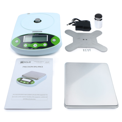 U.S. Solid 500g x 0.01 g Precision Balance Digital Lab Scale, Rectangular SS Pan