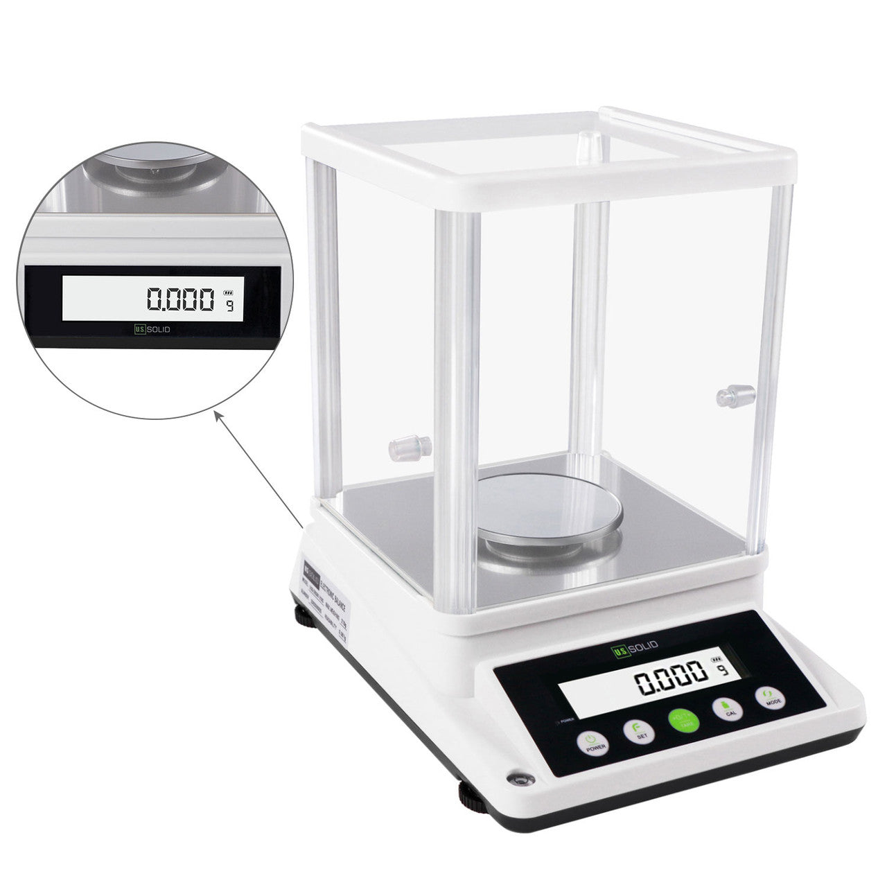 U.S. Solid 0.001 g Precision Balance - Digital Lab Scale 1 mg Analytical Electronic Balance with 2 LCD Screens, 110 g x 0.001g