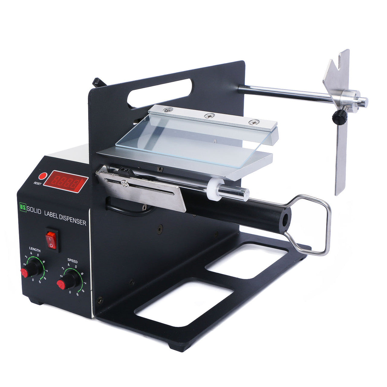 U.S. Solid Automatic Label Dispenser for 4-120 MM Width, 4-200 MM Length Translucent and Opaque Labels