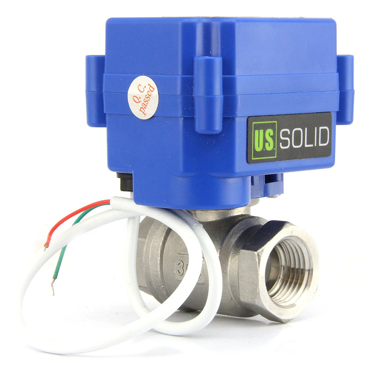 U.S. Solid Motorized Ball Valve- 3/4” Stainless Steel Electrical Ball Valve with Full Port, 9-24 V AC/DC, 2 Wire Auto Return, Normally Open