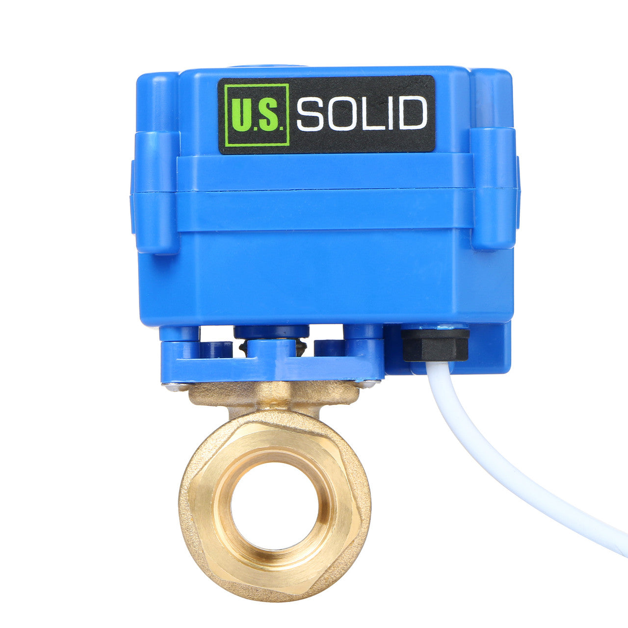 U.S. Solid Motorized Ball Valve- 1/2" Brass Electrical Ball Valve with Full Port, 9-24 V AC/DC, 2 Wire Auto Return, Normally Open