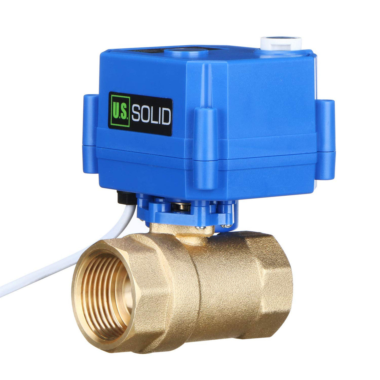 Motorized Ball Valve- 1" Brass Ball Valve with Manual Function, Standard Port, 9-24V AC/DC and 2 Wire Auto Return Setup by U.S. Solid