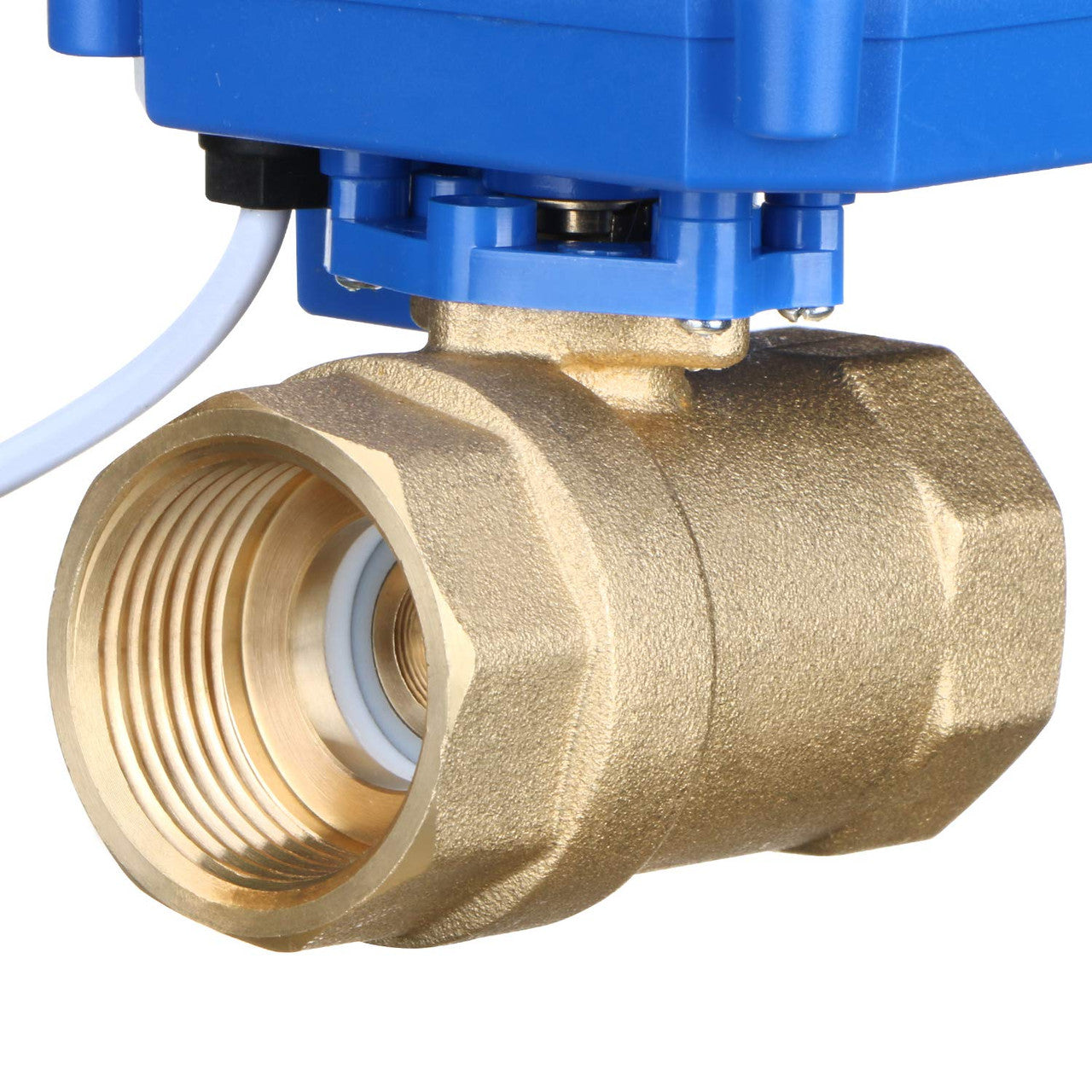 Motorized Ball Valve- 1" Brass Ball Valve with Manual Function, Standard Port, 9-24V AC/DC and 2 Wire Auto Return Setup by U.S. Solid