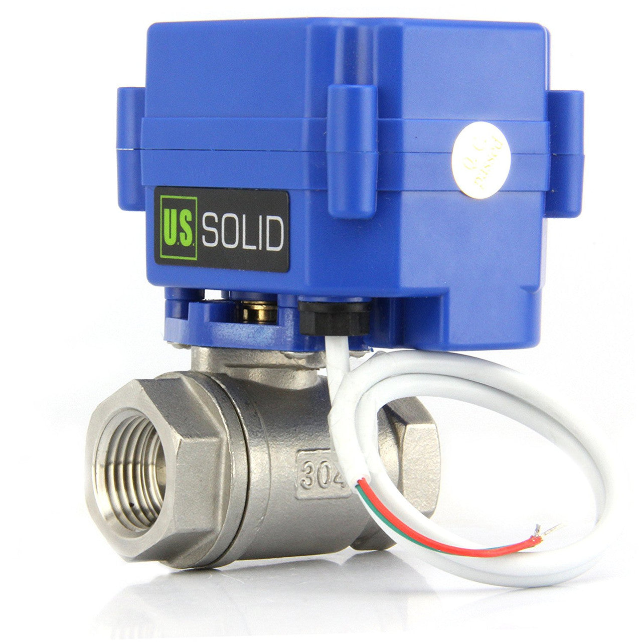 U.S. Solid Motorized Ball Valve- 1/4” Stainless Steel Electrical Ball Valve with Full Port, 85-265 V AC, 2 Wire Auto Return