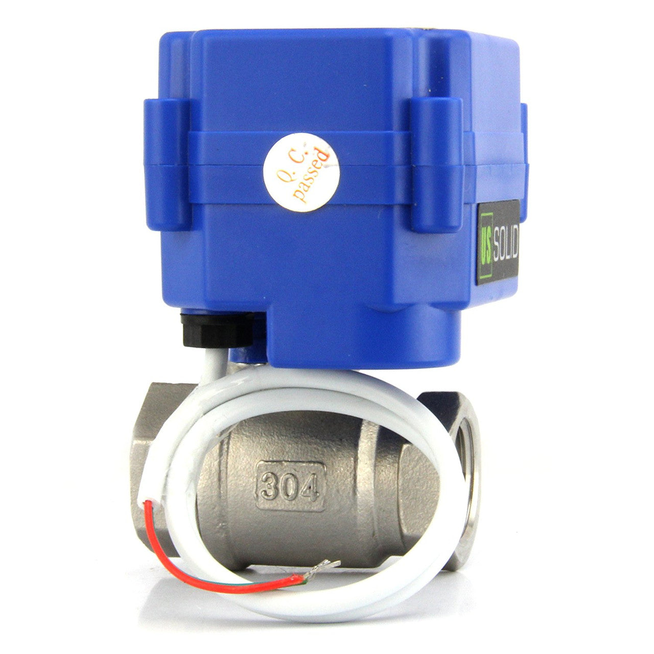 U.S. Solid Motorized Ball Valve- 1/4” Stainless Steel Electrical Ball Valve with Full Port, 85-265 V AC, 2 Wire Auto Return