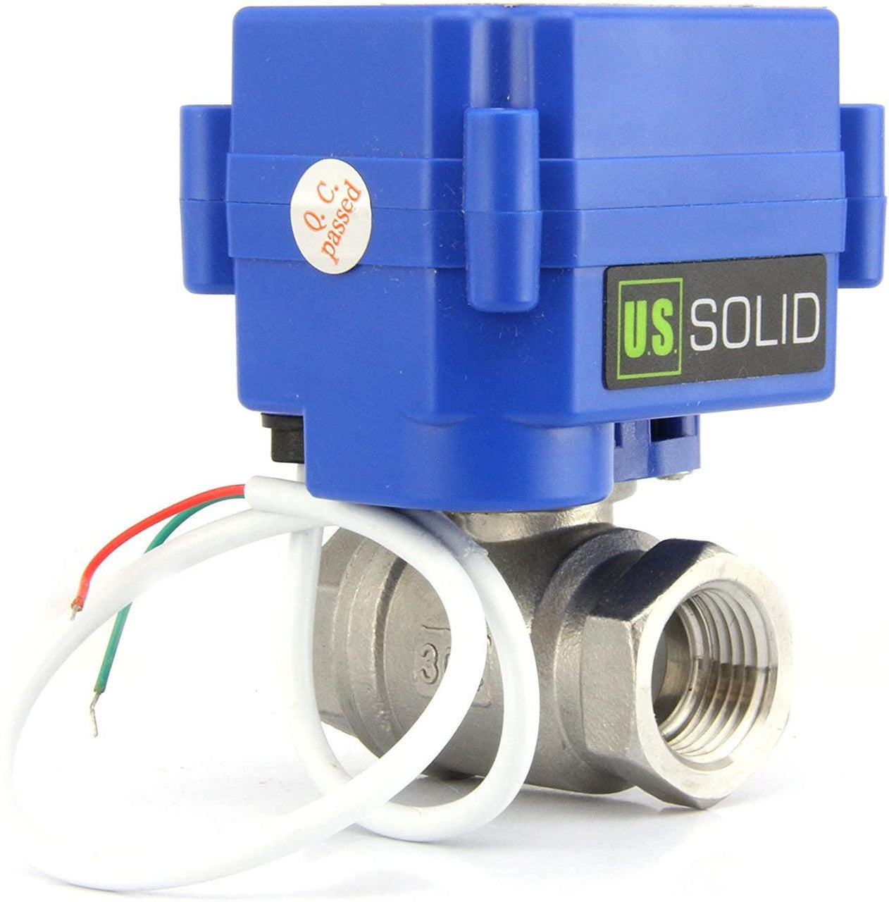 U.S. Solid Motorized Ball Valve- 3/4” Stainless Steel Electrical Ball Valve with Standard Port, 85-265 V AC, 2 Wire Auto Return