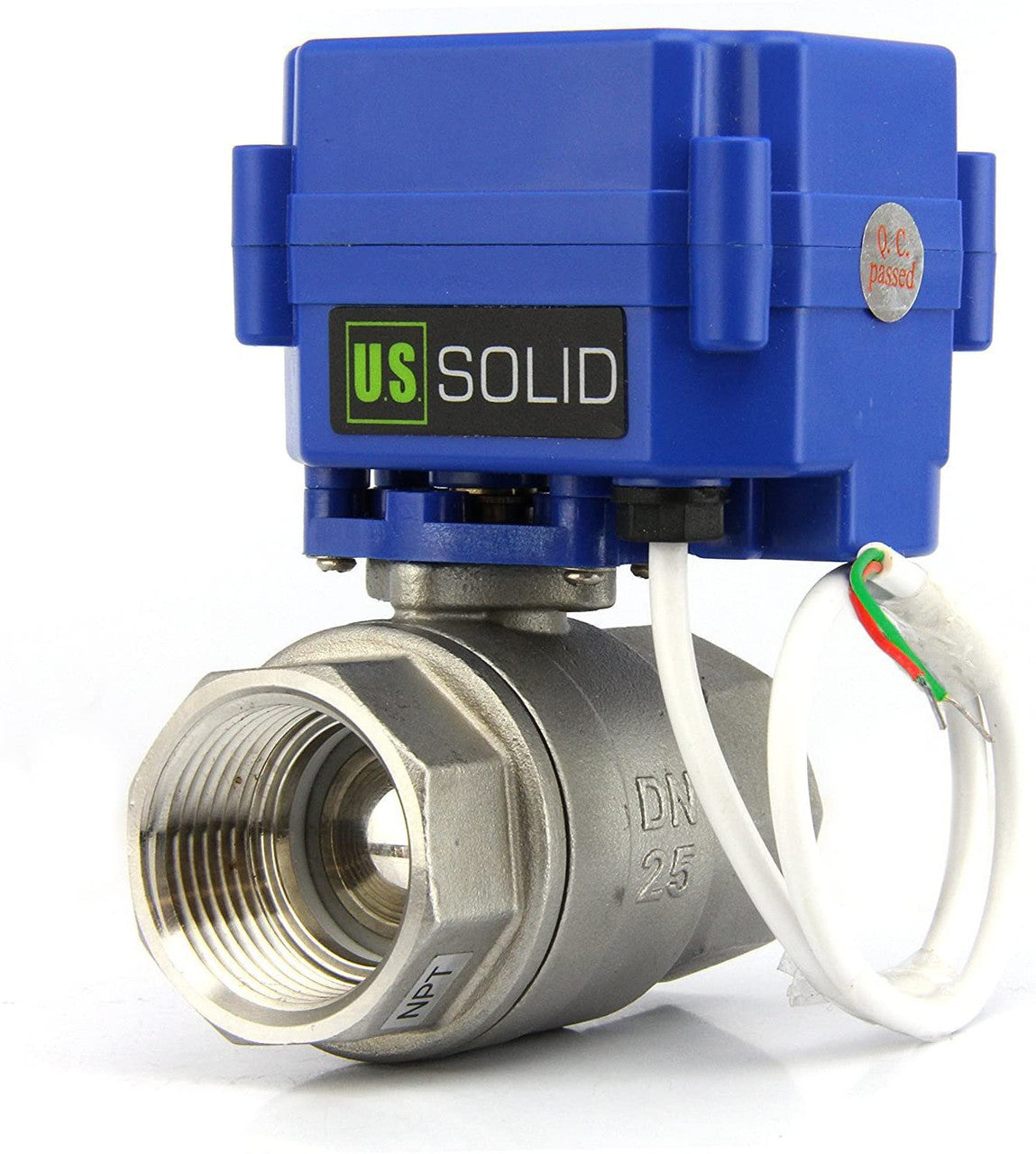 U.S. Solid Motorized Ball Valve- 1” Stainless Steel Electrical Ball Valve with Standard Port, 85-265 V AC, 2 Wire Auto Return