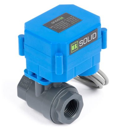 1/2インチ UPVC 電動ボールバルブ - 85-265V AC プラスチック製電動ボールバルブ、フルポート、2線式自動復帰、常時閉
