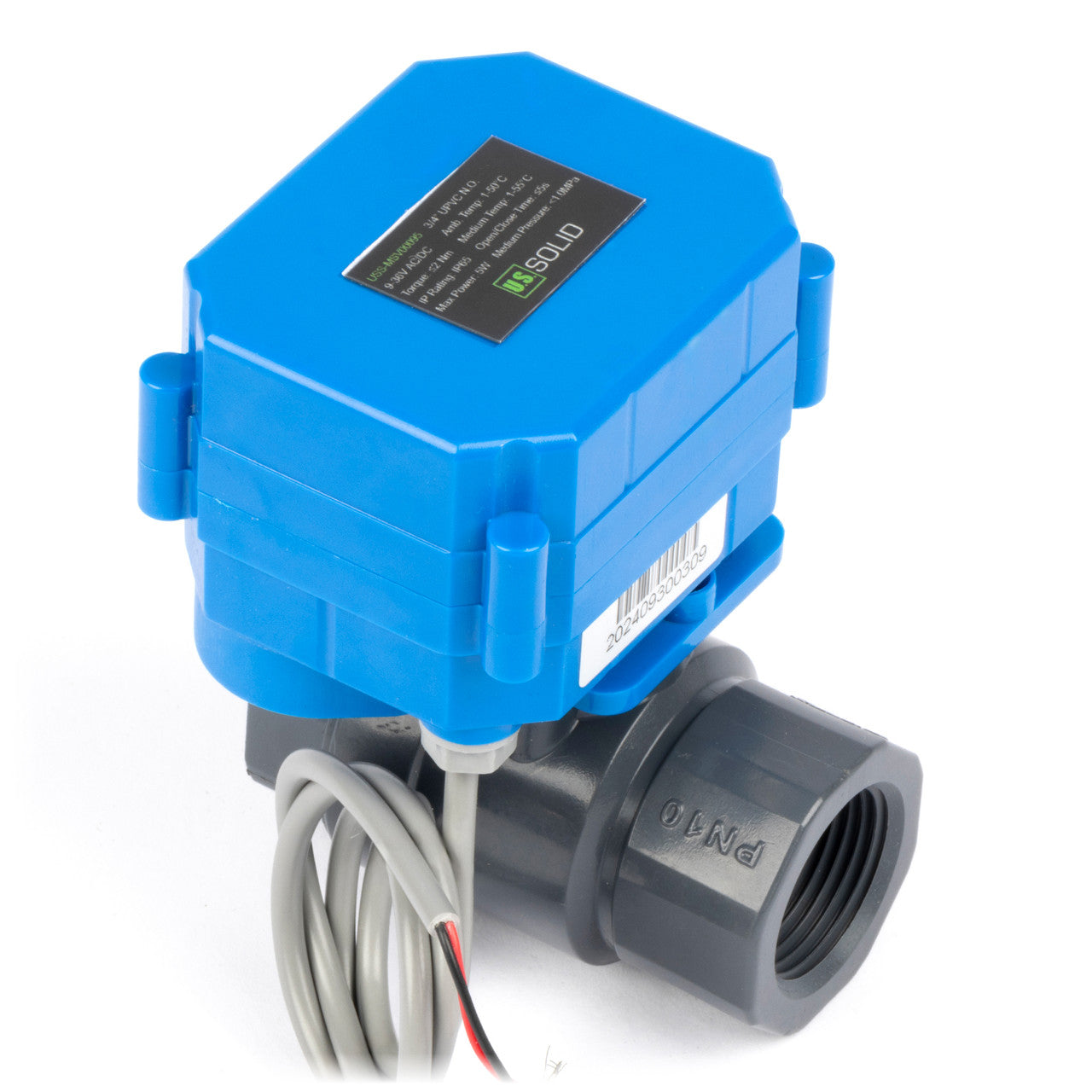 3/4" UPVC Motorized Ball Valve - 85-265V AC Plastic Electrical Ball Valve with Full Port, 2 Wire Auto Return, Normally Open
