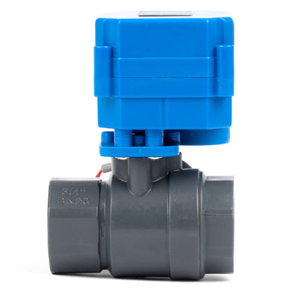 3/4" UPVC Motorized Ball Valve - 85-265V AC Plastic Electrical Ball Valve with Full Port, 2 Wire Auto Return, Normally Open