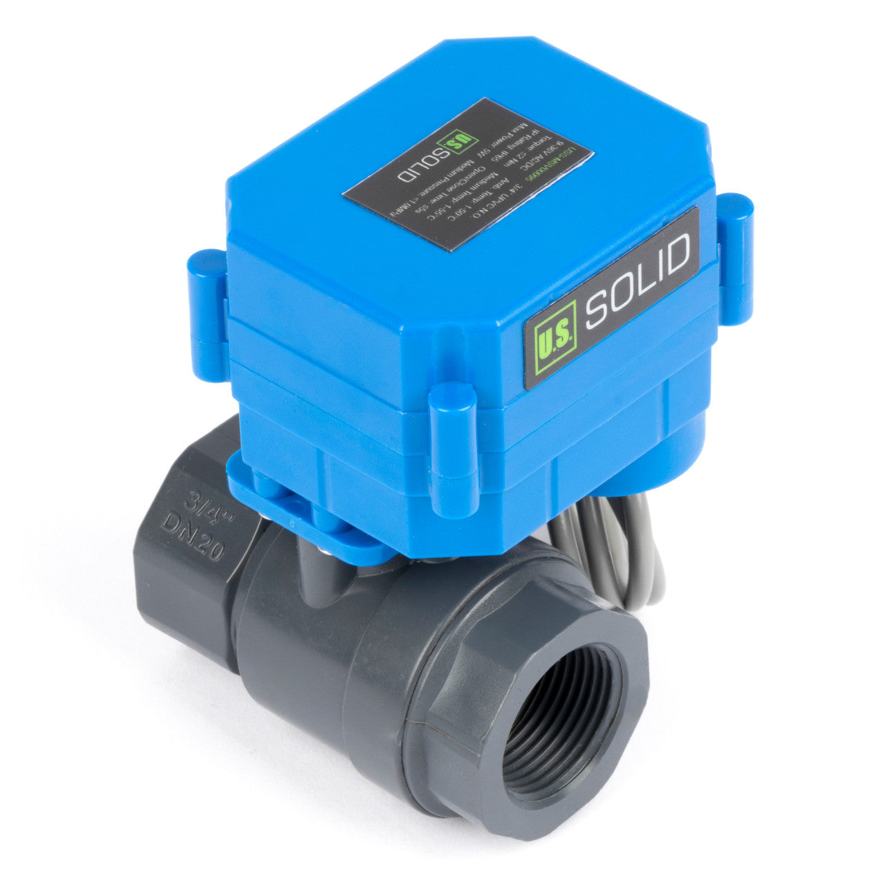 3/4" UPVC Motorized Ball Valve - 85-265V AC Plastic Electrical Ball Valve with Full Port, 2 Wire Auto Return, Normally Open