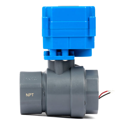 1" UPVC Motorized Ball Valve - 85-265V AC Plastic Electrical Ball Valve with Full Port, 2 Wire Auto Return, Normally Open