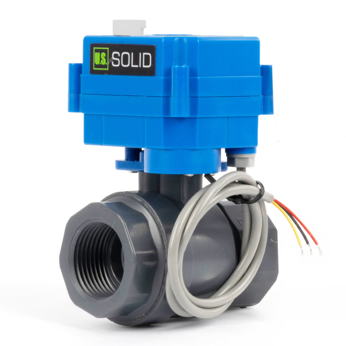 Valvola a sfera motorizzata in UPVC da 1" - Doppio comando a 3 fili con funzione manuale, 9-36 V CC
