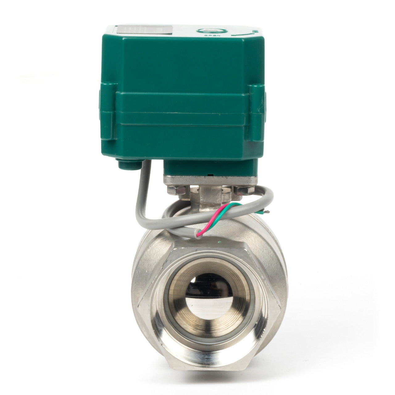 2" Motorlu Küresel Vana - Paslanmaz Çelik 3 Kablolu, 9-24V AC/DC Elektrikli Küresel Vana, Tam Geçişli, Normalde Kapalı, NSF Sertifikalı