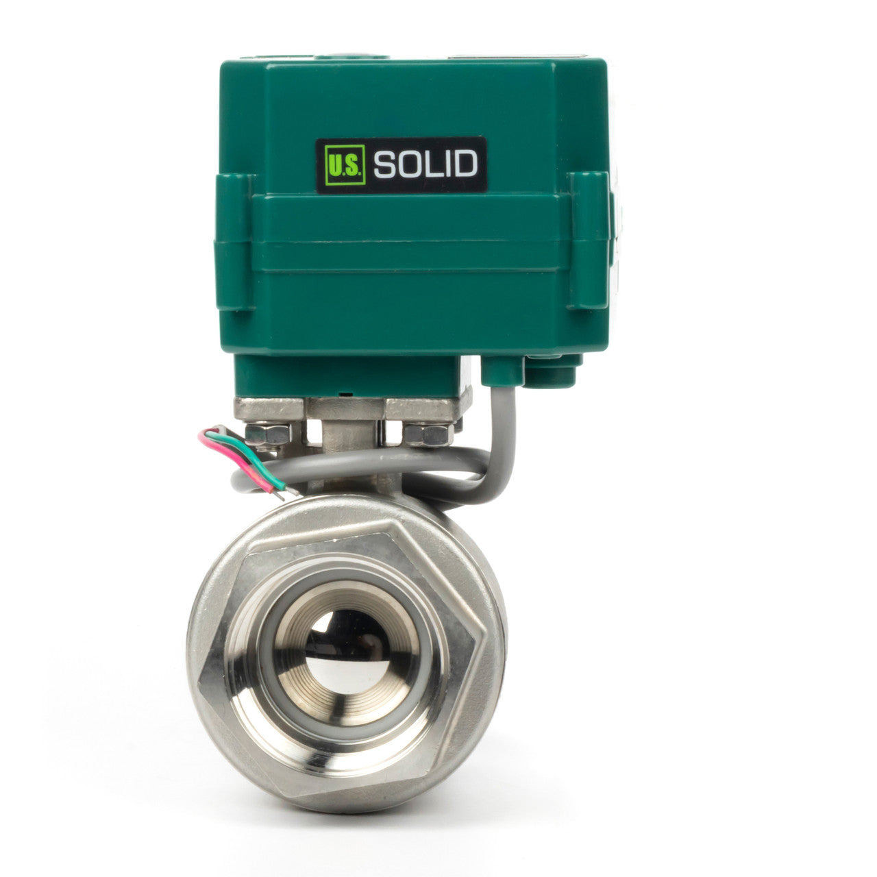 วาล์วบอลไฟฟ้าขนาด 1-1/2 นิ้ว - สแตนเลสสตีล 3 สาย, 9-24V AC/DC วาล์วบอลไฟฟ้าแบบเต็มพอร์ต, ปกติปิด, ได้รับการรับรอง NSF