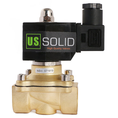 U.S. Solid 3/4" Brass Electric Solenoid Valve 12V DC Normally Closed VITON Air Water Oil Fuel